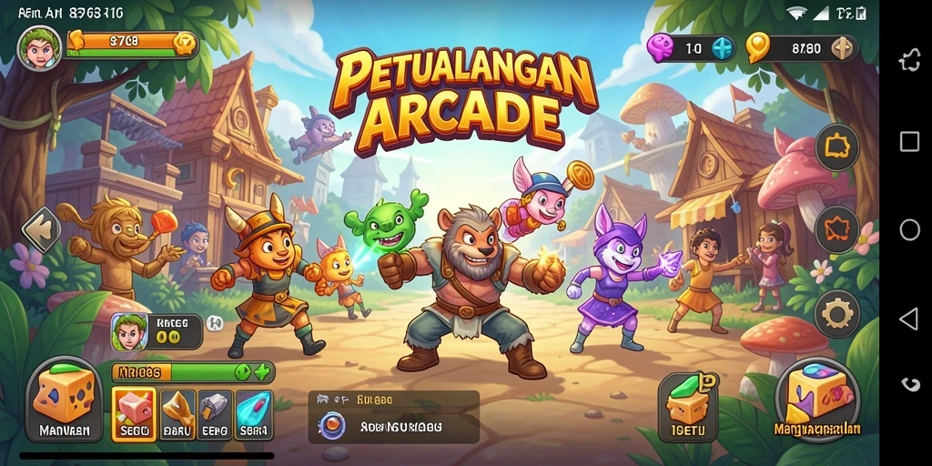 Tampilan gameplay yang seru dan penuh warna dari 8768.