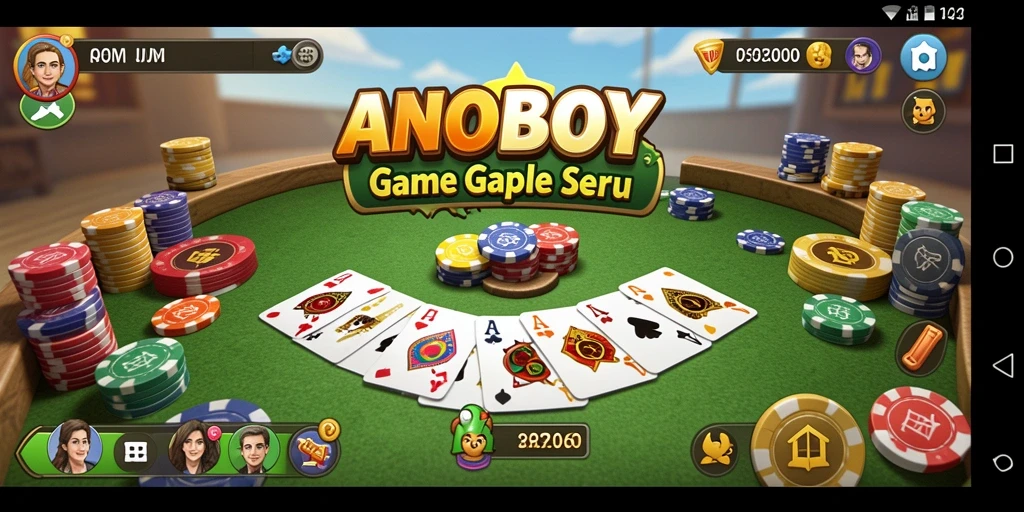 Screenshot gameplay ANOBOY yang menegangkan di tengah permainan Gaple.