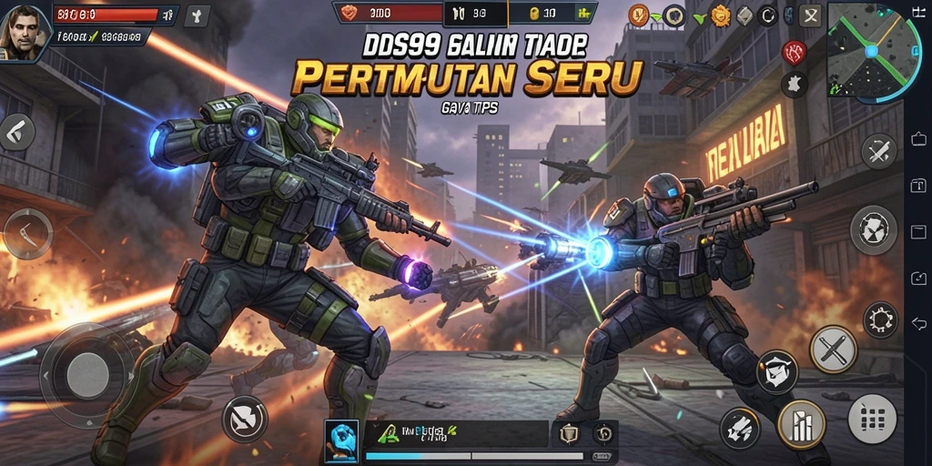 Tampilan gameplay DS99 yang menegangkan dalam mode TPS.