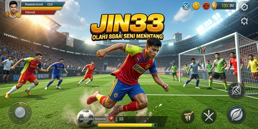 Screenshot gameplay JIN33 dengan aksi olahraga yang mendebarkan.