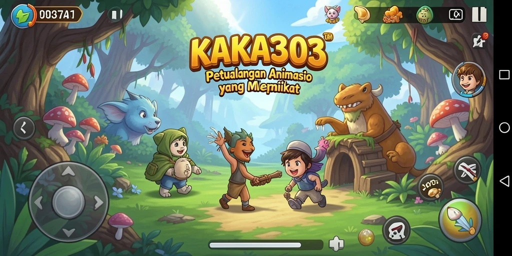 Tampilan gameplay KAKA303 yang menampilkan aksi karakter anime.