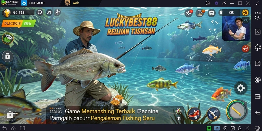 Tampilan gameplay <strong>LUCKYBEST88</strong> yang menarik saat memancing di laut.