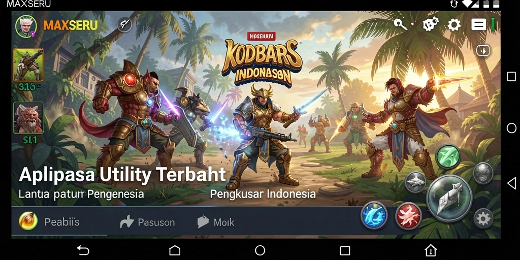 Tampilan aplikasi MAXSERU dengan berbagai fitur Utility.