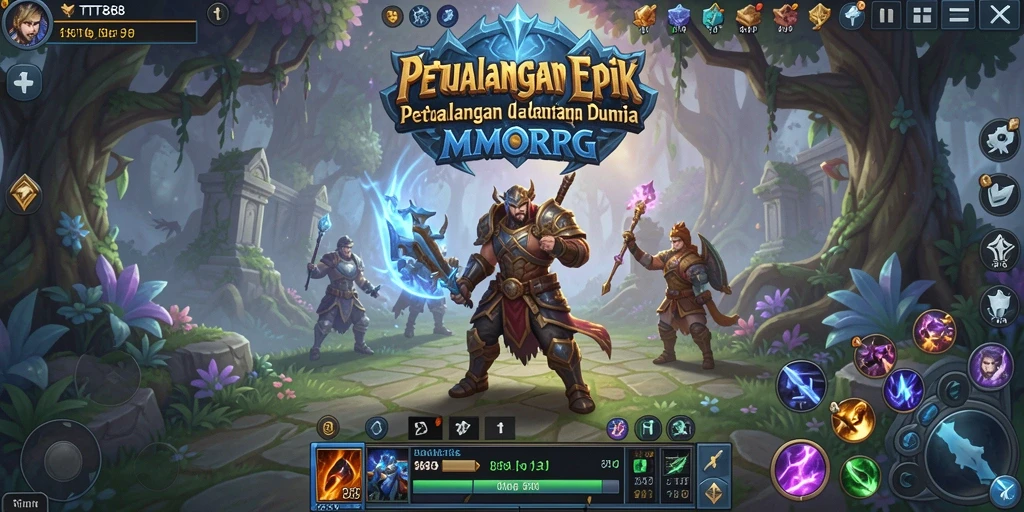Screenshot gameplay TTT888 menampilkan petualangan seru di dunia MMORPG.