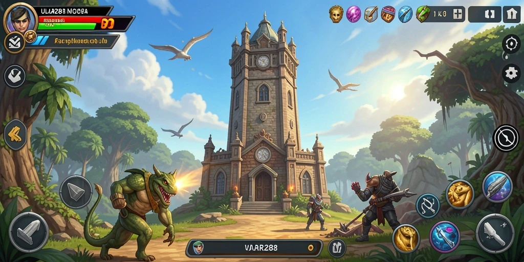 Tampilan gameplay menegangkan dari ULAR288 di dunia Tower Defense.